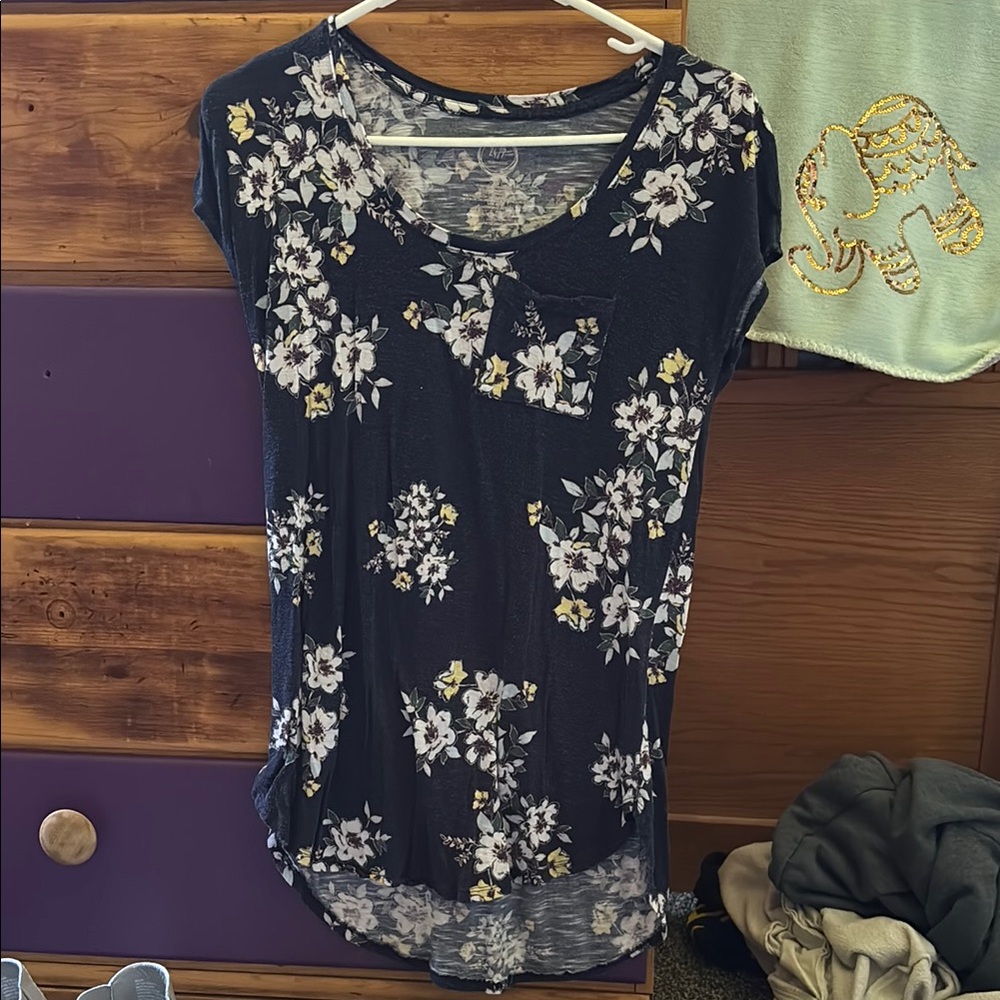 Floral Black Women's Top